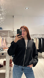Bomber in felpa con zip