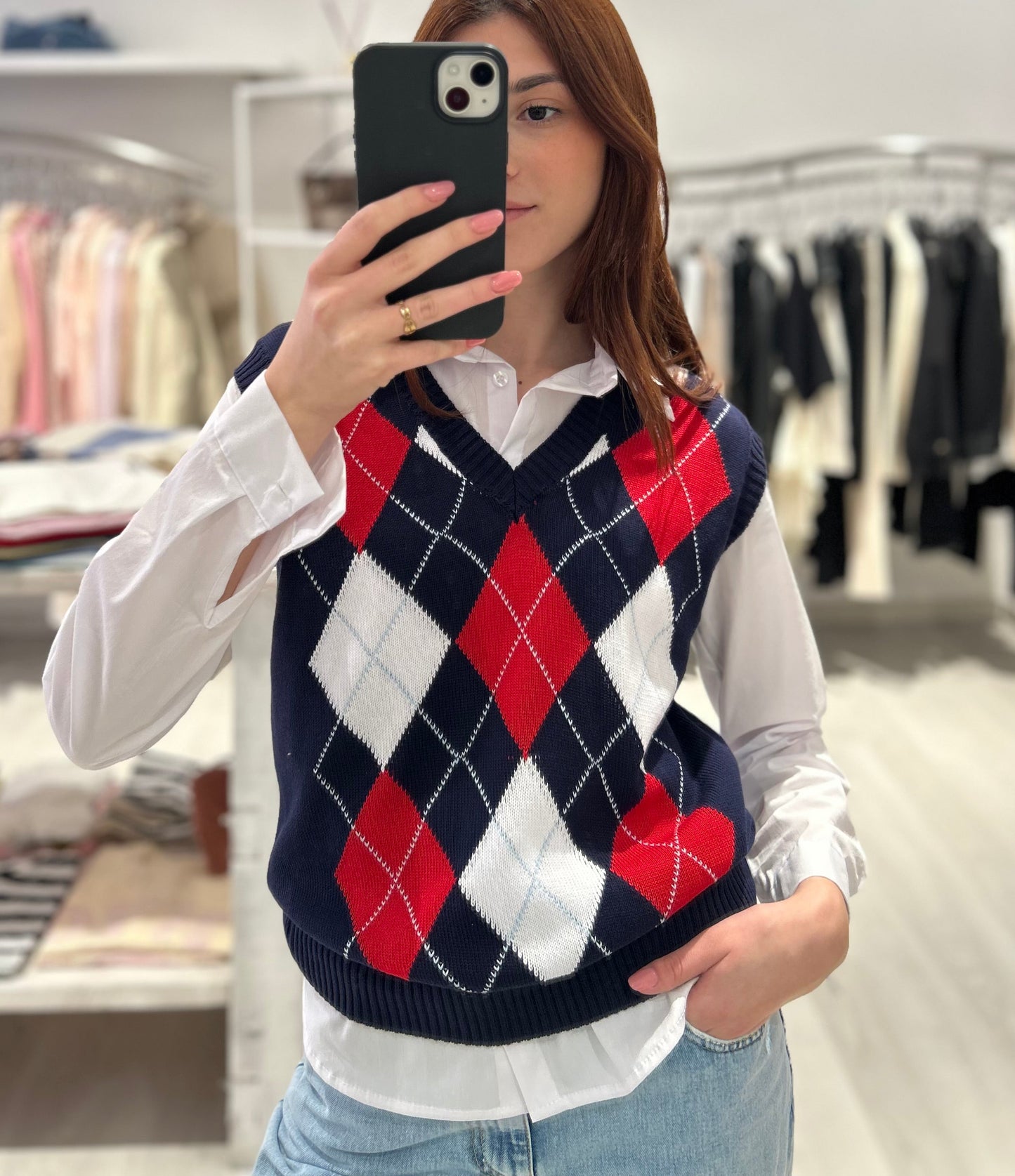 Gilet con rombi