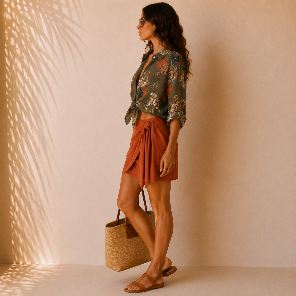 Camicia a fantasia con ghepardi