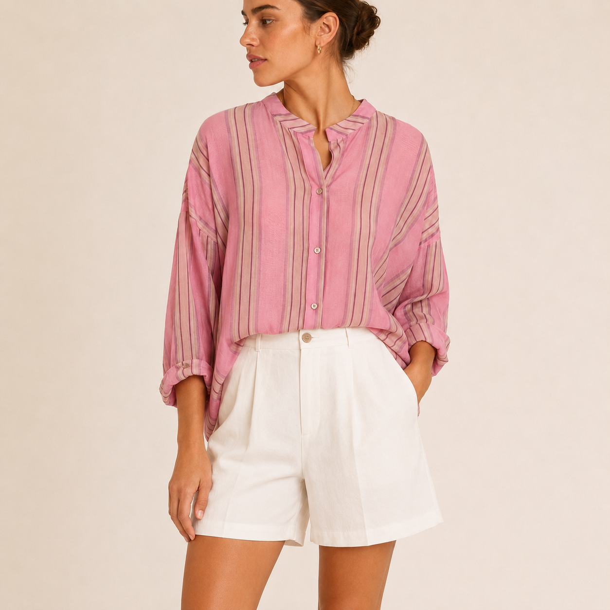 Camicia a righe orizzontali