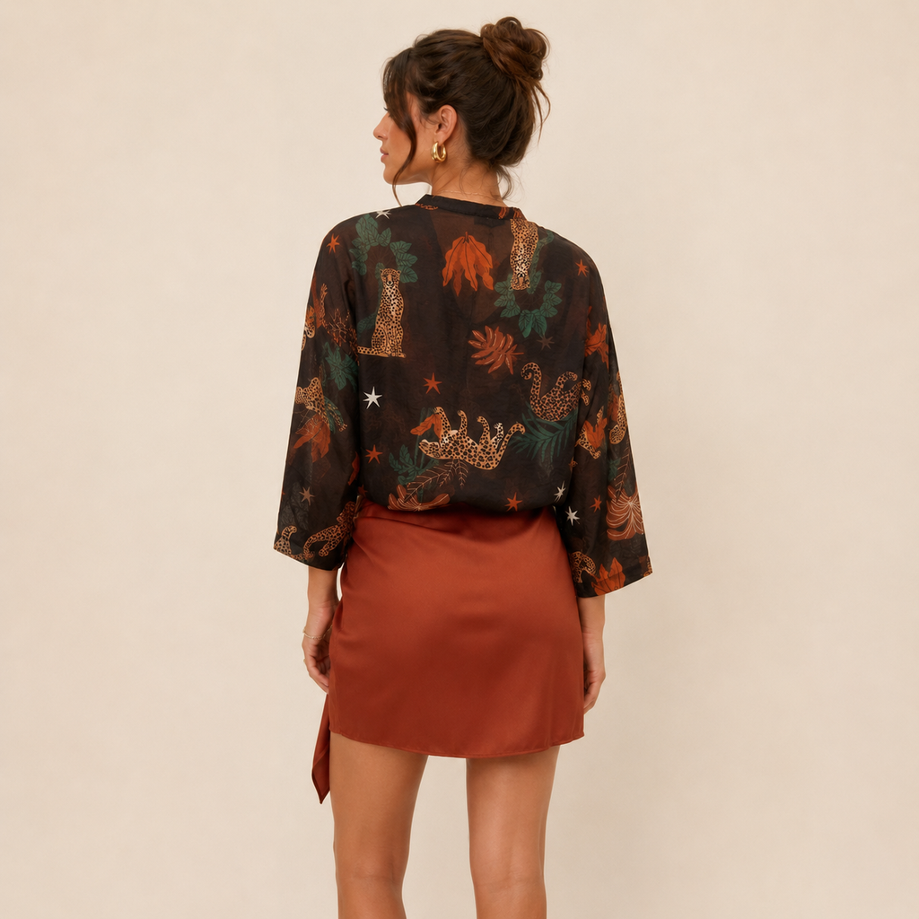 Camicia a fantasia con ghepardi