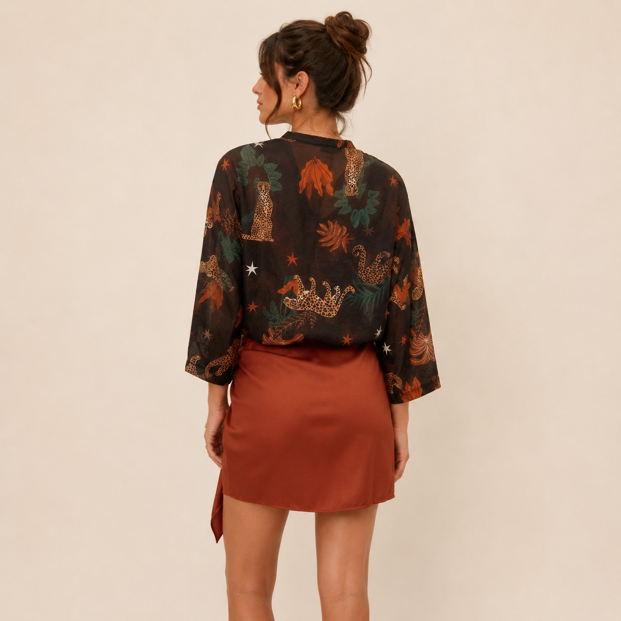 Camicia a fantasia con ghepardi