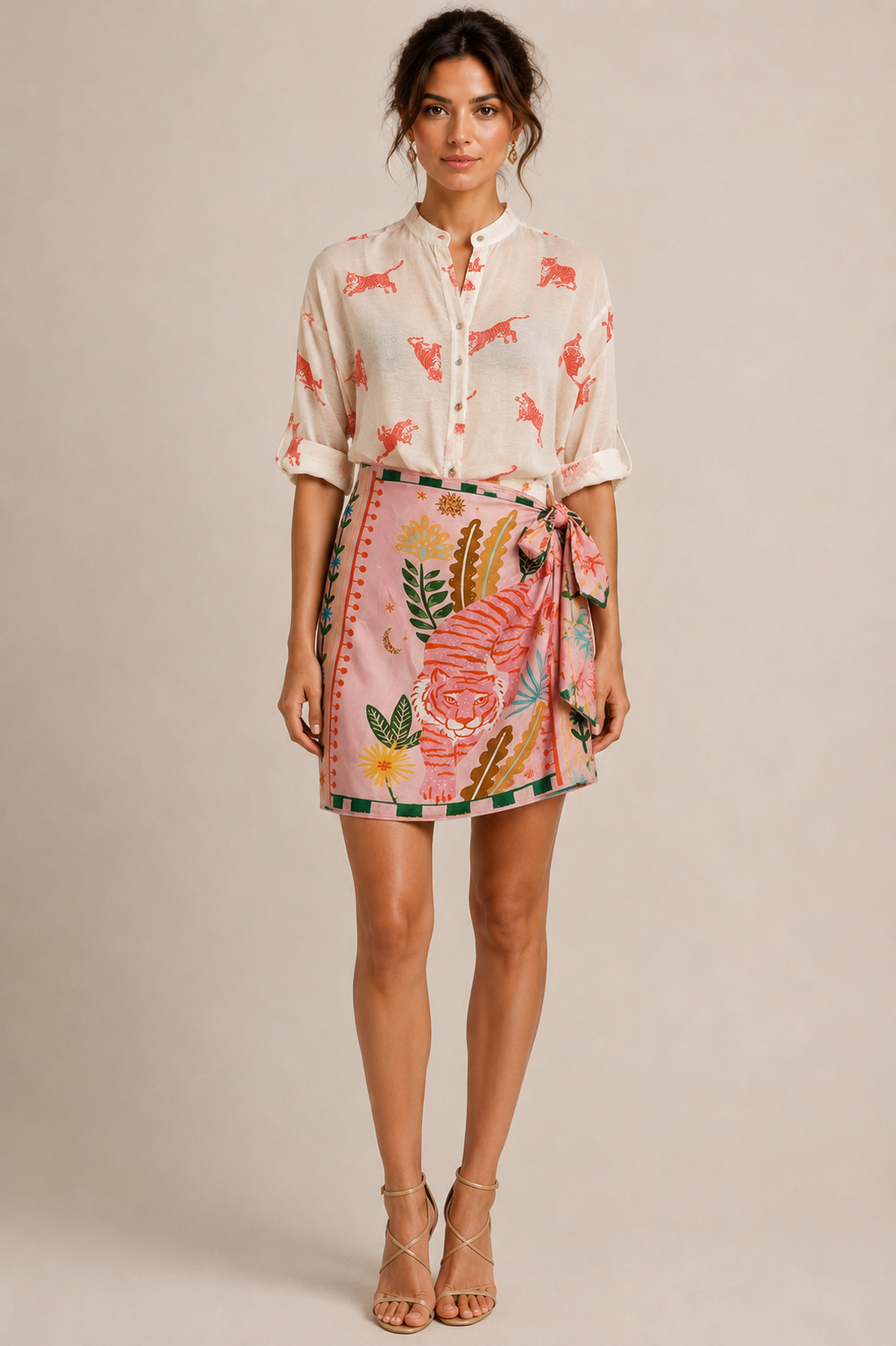 Camicia panna tigri