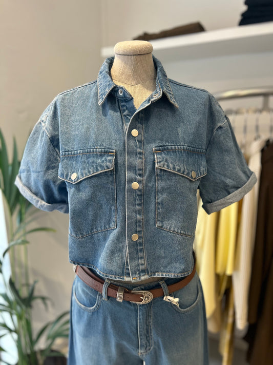 Camicia jeans manica corta