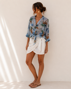 Camicia a fantasia con ghepardi