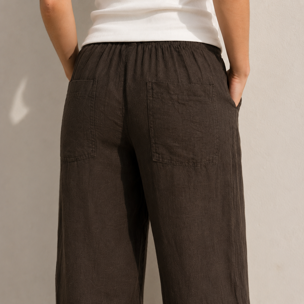 Pantalone lino con fiocco