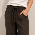 Pantalone lino con fiocco
