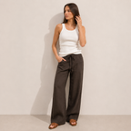 Pantalone lino con fiocco
