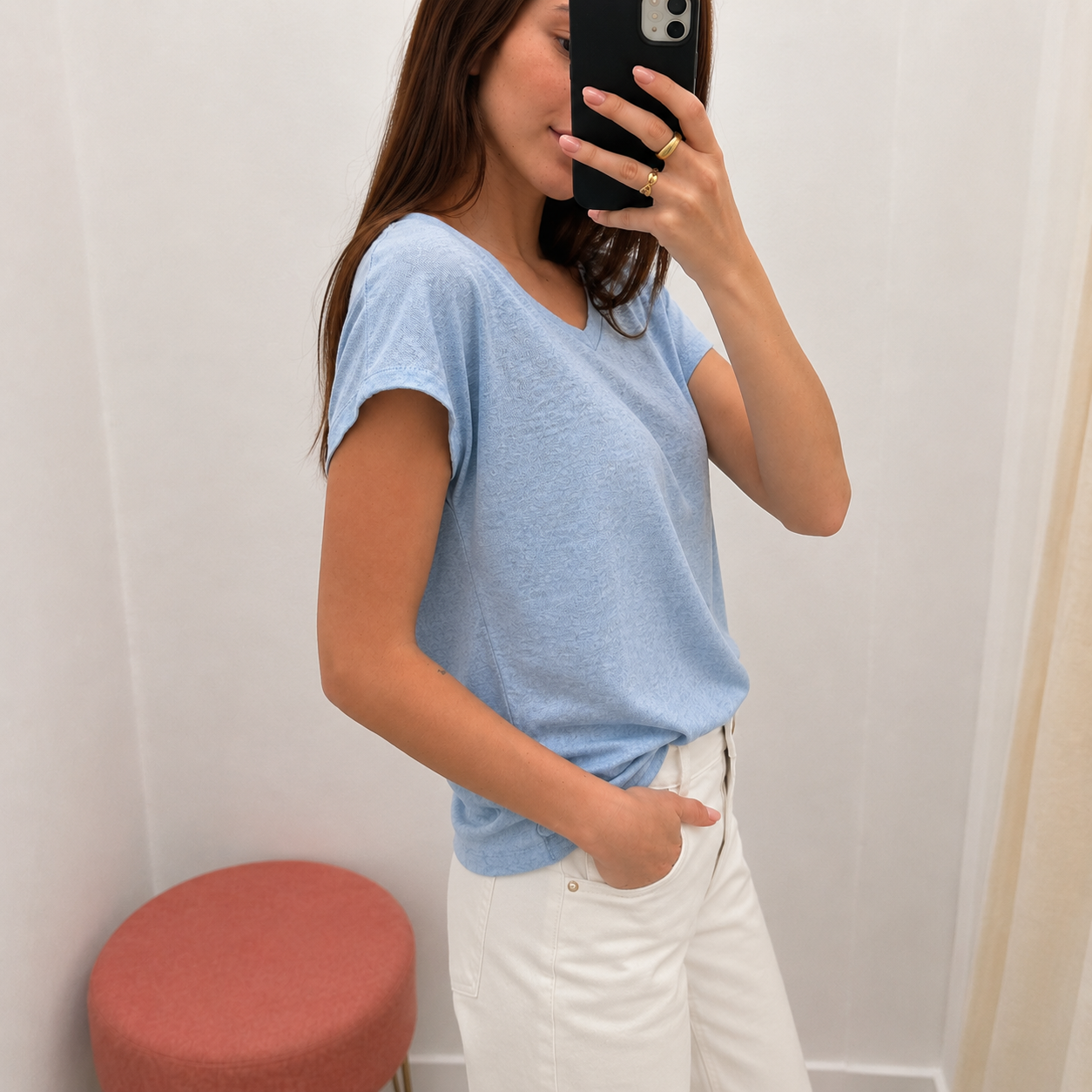 T-shirt collo a V