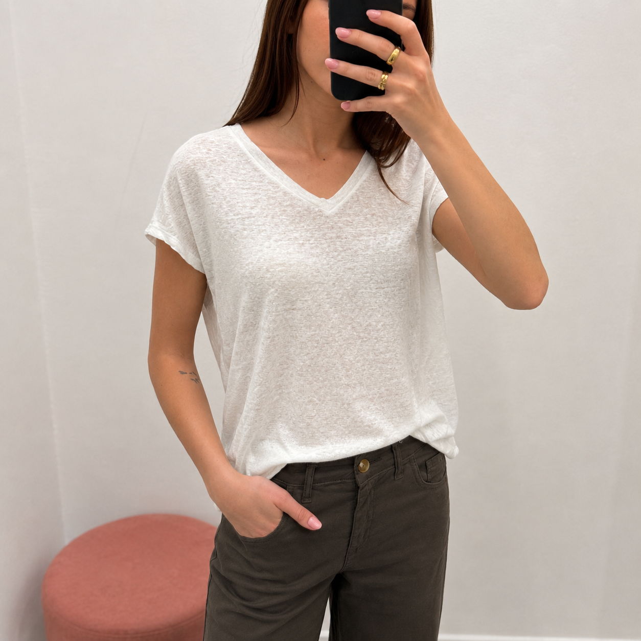 T-shirt collo a V