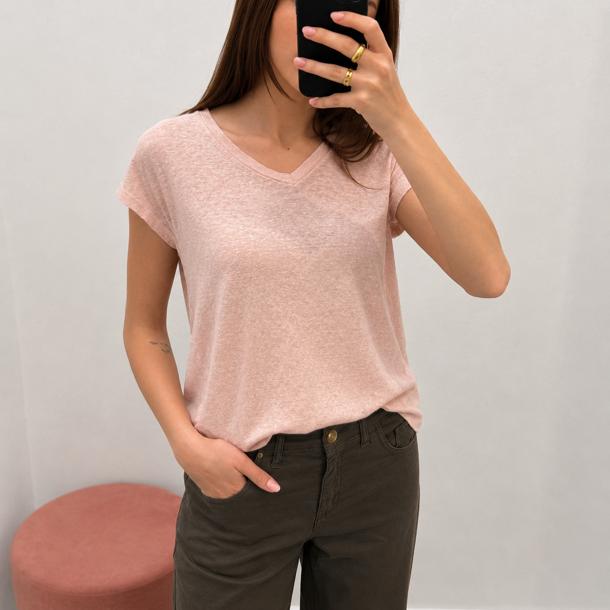 T-shirt collo a V