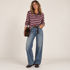 Polo righe misto cashmere