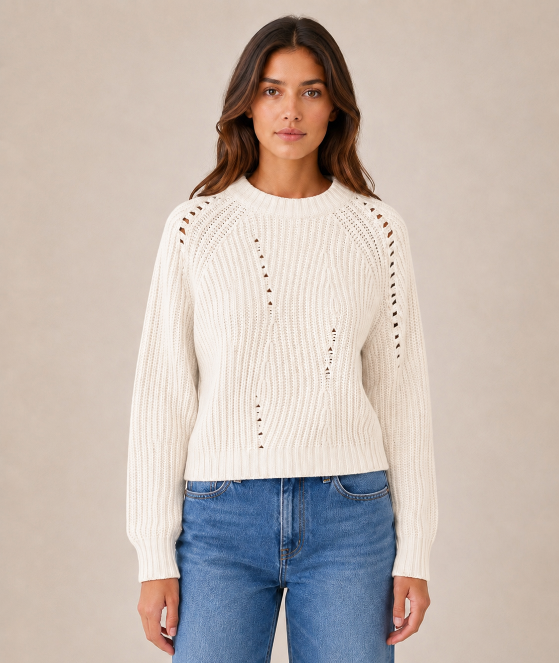 Maglione con dettagli traforati