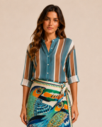 Camicia righe multicolor