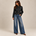 Blazer eco-pelle con borchie