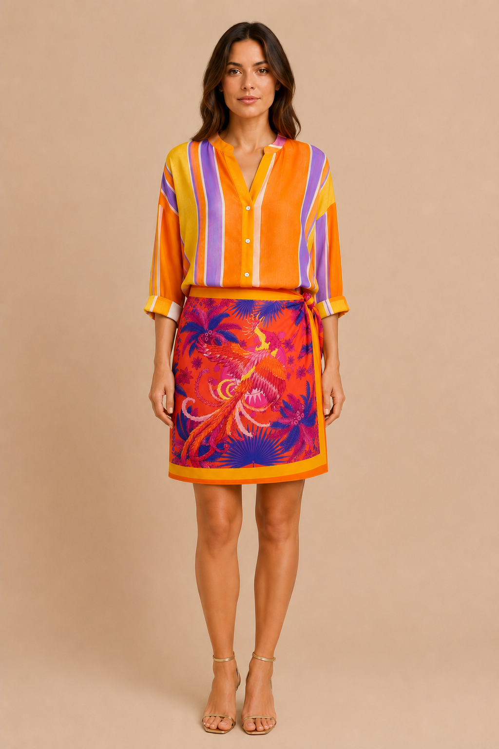 Camicia righe multicolor