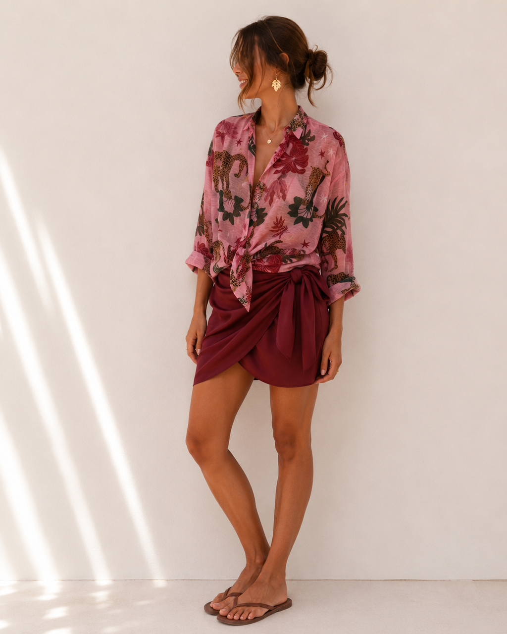 Camicia a fantasia con ghepardi