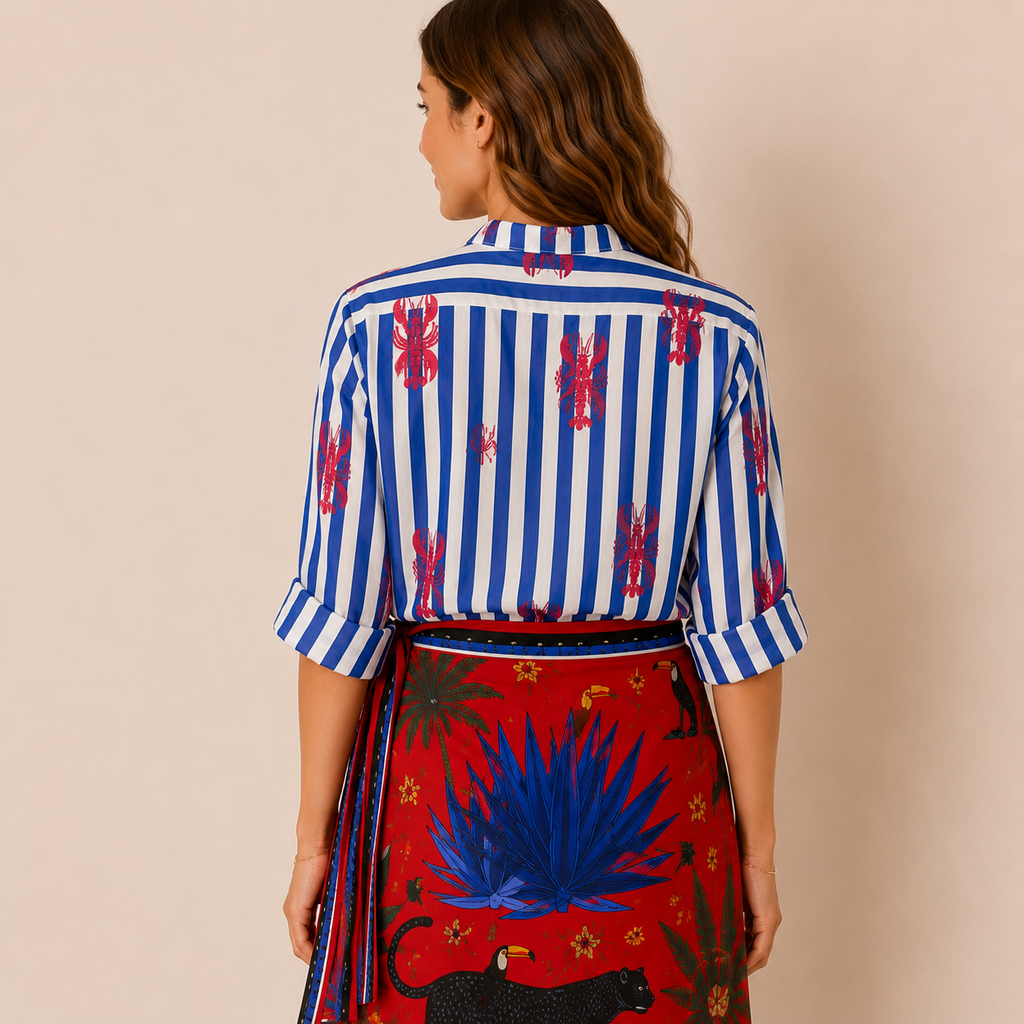 Camicia a righe con Aragosta