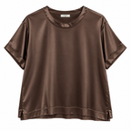 T-shirt girocollo in raso
