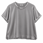 T-shirt girocollo in raso